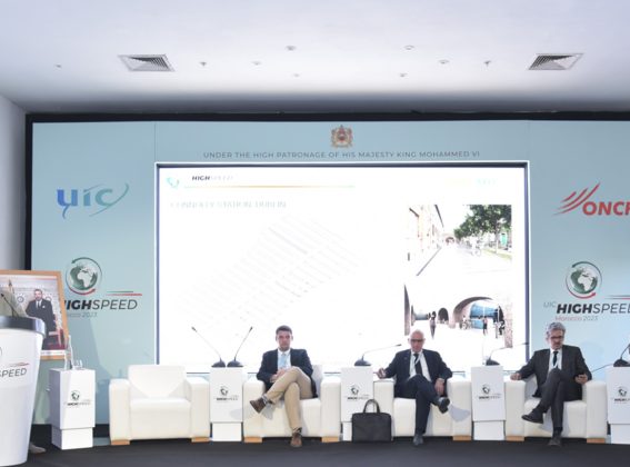 Speaking about the transformation of stations at the World Congress on High-Speed Rail