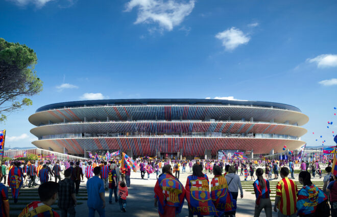 We celebrate with FCB the reception of the International Architecture Award for our Camp Nou project