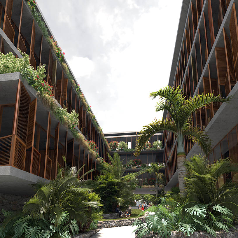 6 Centro Admin Saint Pierre_Calle_Interior_IDOM_